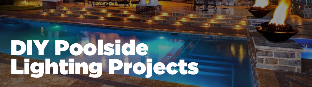 A captivating display of DIY poolside lighting projects, featuring creatively crafted lanterns, string lights, and ambient fixtures, illuminating the pool area with a warm and inviting glow.